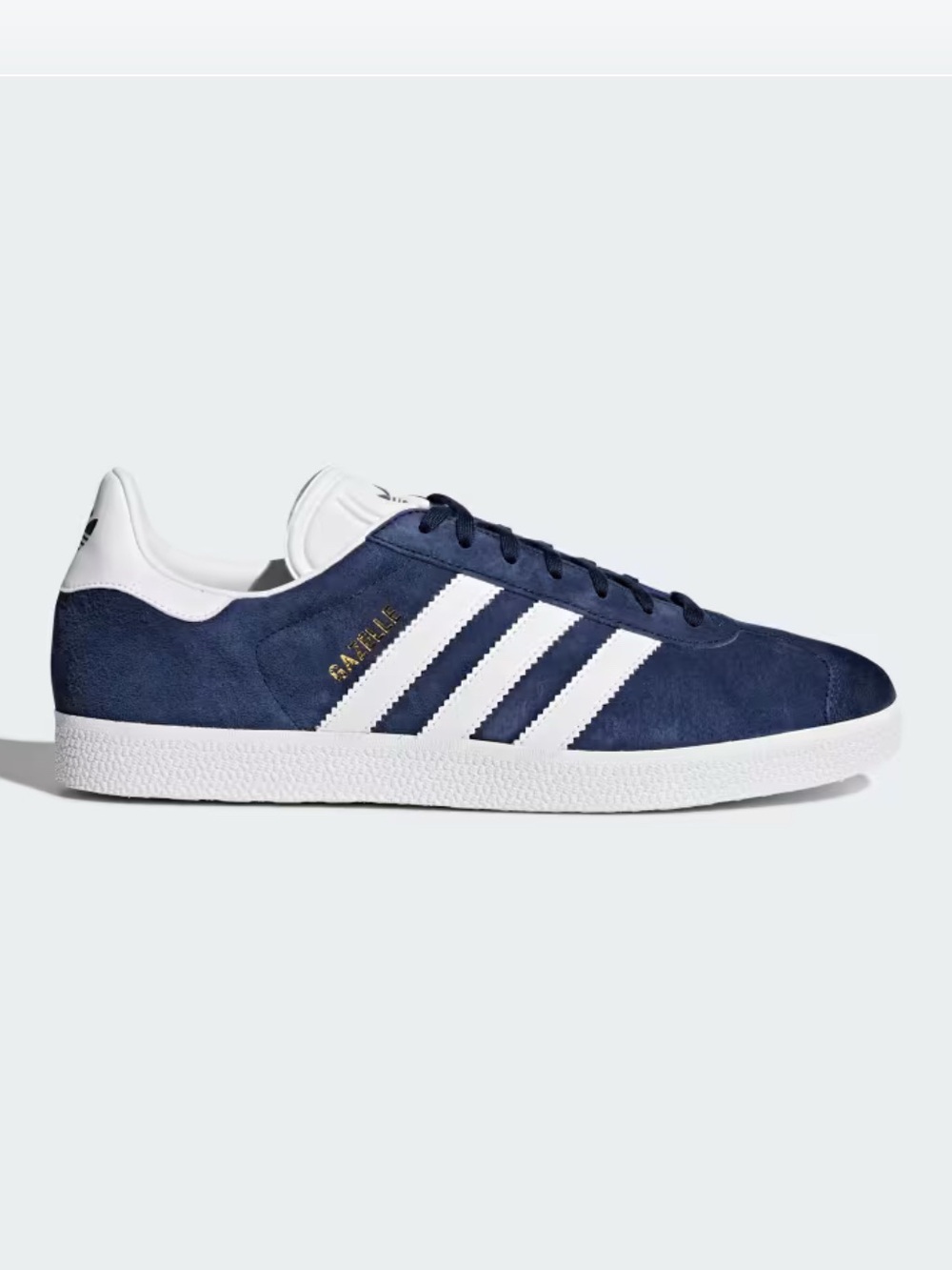 Adidas Men’s Navy Blue Gazelle Sneakers with White Stripes